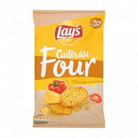 Lay’s Chips Cuites au Four Saveur Cheddar & Poivron 130g (lot de 6)