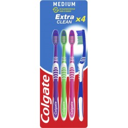 Colgate Brosses à dents Extra Clean médium x4