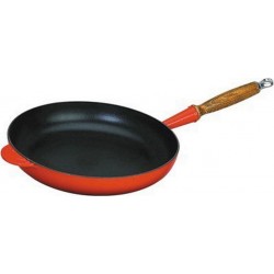 LE CREUSET Poêle 24cm cerise manche bois