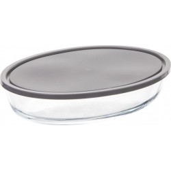 Secret De Gourmet Plat à four ovale 30 x 21cm en verre avec couvercle