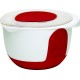 EMSA Bol Mix & Bake avec couvercle 3L blanc/rouge