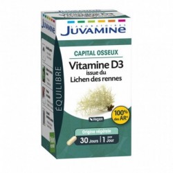 Juvamine Équilibre Capital Osseux Vitamine D3 Issue du Lichen des Rennes Vegan (lot de 2)
