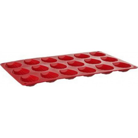 Moule 18 Madeleines Silicone Silipro 32cm Rouge