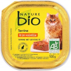 Nature bio Terrine BIO pour chat au poulet 100g