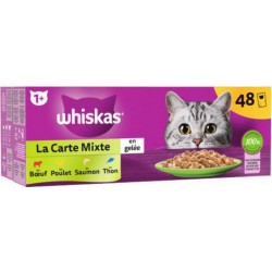 Whiskas La carte mixte en gelée pour chat adulte 4 variétés 48x85g