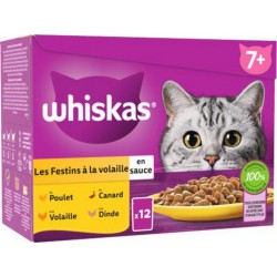 Whiskas Les festins à la volaille en sauce pour chat senior 4 variétés x 12 12 x 85g