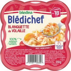 Blédina Blédichef Blanquette de Volaille (dès 18 mois) l’assiette de 250g (lot de 8)