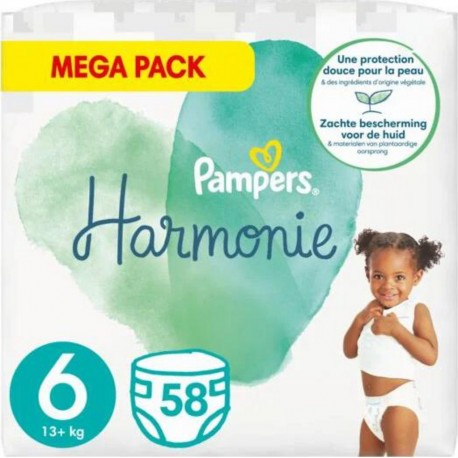 Pampers Couches Harmonie +13Kg Taille 6 x58