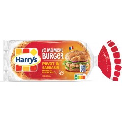 Harrys Pain Burger Pavot et Sarrasin 85g x4 340g