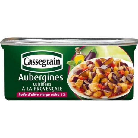 Cassegrain Aubergines Confites à la Provençale à l'Huile d'Olive Vierge-Extra 185g (lot de 10)