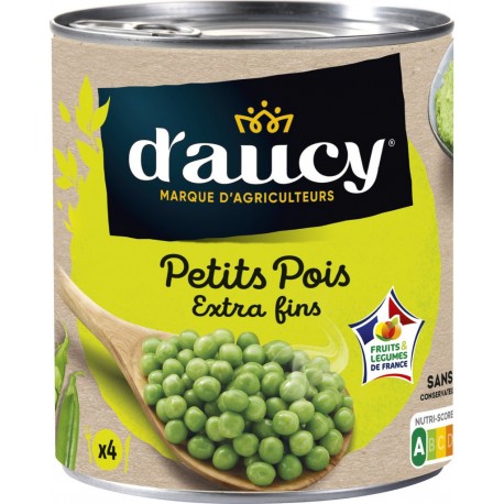 D'AUCY Petits pois extra fins 560g (lot de 3)