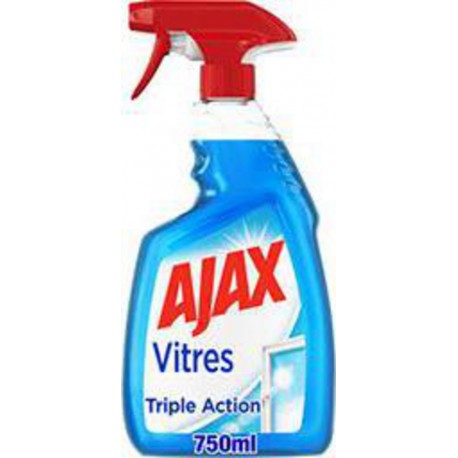 Ajax Nettoyant vitres Triple Action 100% sans traces 750ml (lot de 3)