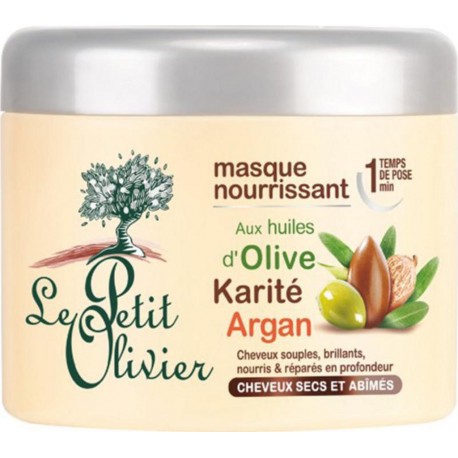 Le Petit Olivier Masque Nourrissant aux Huiiles d’Olive Karité Argan Cheveux Secs et Abîmés 300ml (lot de 3)