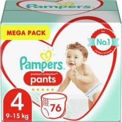 Pampers Couches bébé Taille 4 9-15Kg premium protection pants MEGA PACK x76
