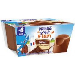 Nestlé P’tit Flan Chocolat (+6 mois) par 4 pots de 100g (lot de 8 soit 32 pots)