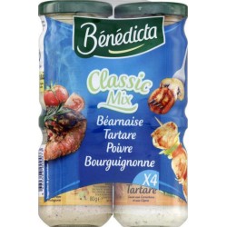 Bénédicta Sauces Béarnaise Tartare Poivre Bourguignonne x4 330g