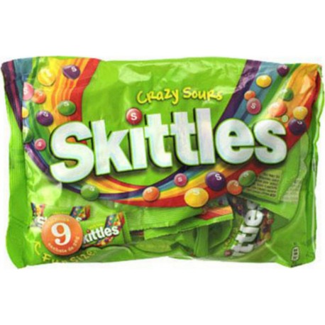 Skittles Crazy Sours x9 minis sachets individuels 252g