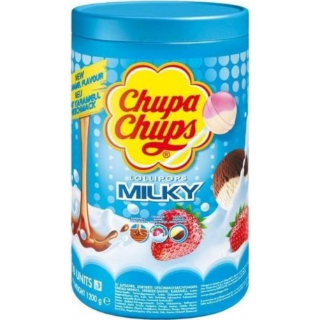 Chupa Chups Sucettes au Lait Fraise MILKY x100