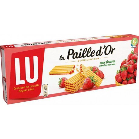 Lu Gaufrettes Paille d'Or Fraise 170g