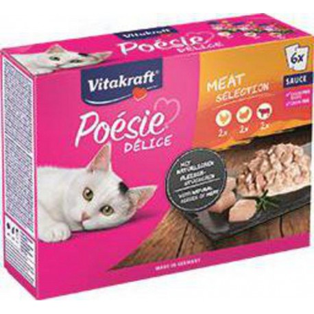 Vitakraft Pâté en sauce au poulet, dinde et bœuf pour chats 6x85g