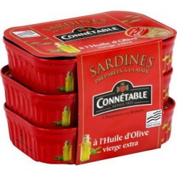 Connetable Sardines Huile d'olive 3x135g