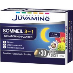 Juvamine Mélatonine+plantes Complément alimentaire à base de plantes et de mélatonine x30