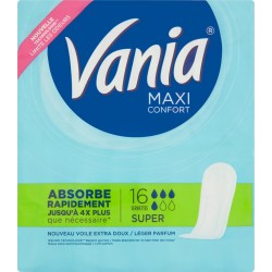 Vania Serviettes hygiéniques Maxi Confort SUPER x16