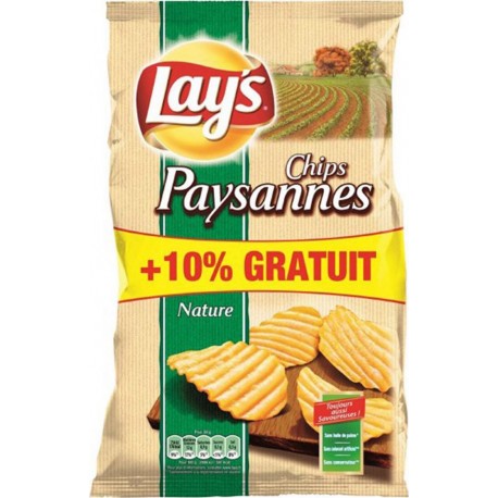 Lay's Chips Paysannes Nature+ 10% Gratuit 330g (lot de 6)