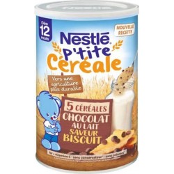 Nestlé P'tit Céréale Chocolat au Lait saveur Biscuit dès 12mois 415g