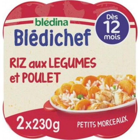 Blédina Riz aux Légumes et Poulet dès 12 mois 2x230g