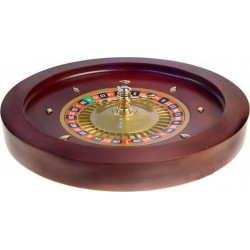 Dal Negro Roulette française de casino en acajou Simple 0 - 45cm de diamètre - centre en métal plaqué
