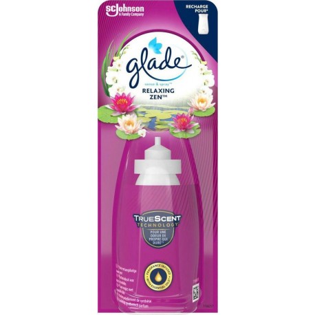 GLADE Recharge Désodorisant Relaxing Zen Sense & Spray 18ml