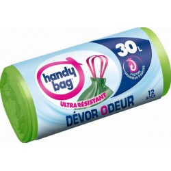 Handy Bag Sacs poubelle 30L Dévor Odeur Ultra Résistant x12