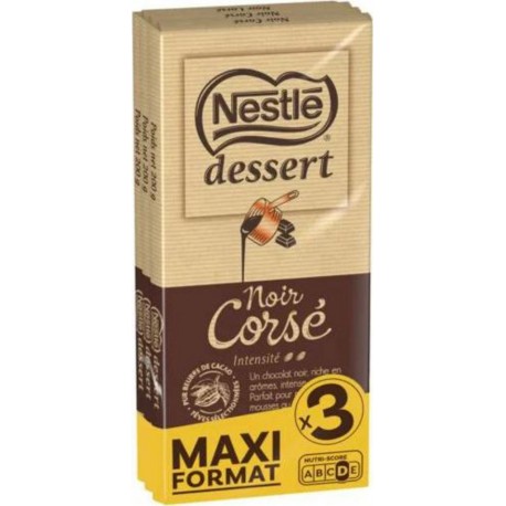 Nestlé Dessert Tablette Noir Corsé MAXI FORMAT 3x200g