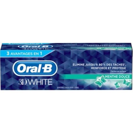 Oral-B Dentifrice 3D White Luxe Menthe Douce 75ml (lot de 3)