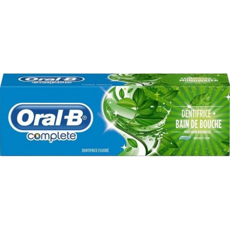 Oral-B Complete Dentifrice + Bain De Bouche Fraîcheur Naturelle Menthe Et Thym 75ml (lot de 4)