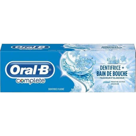 Oral-B Complete Dentifrice + Bain De Bouche Menthe Extra Fraîche 75ml (lot de 4)