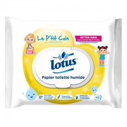 Lotus Papier Toilette Humide Le P’tit Coin pour enfants 42 Lingettes (lot de 6)