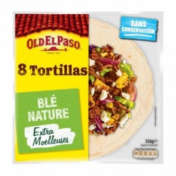 Old El Paso 8 Tortillas Blé Nature Extra Moelleuses 326g (lot de 4)