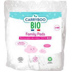 Carryboo Family pads, 180 rectangles de côton 100% BIO