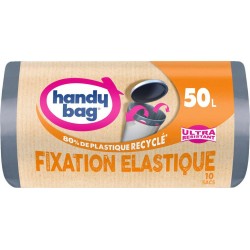 Handy Bag Sac poubelle 50L Fixation élastique x10