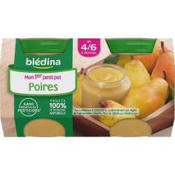 BLEDINA Mon 1er Petit Pot - Purée de fruit poires de 4 à 36 mois 2x130g