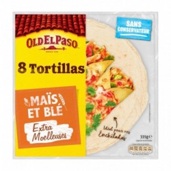 Old El Paso 8 Tortillas Maïs et Blé Extra Moelleuses 335g (lot de 4)