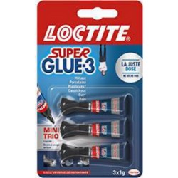 Loctite Colle Super Glue-3 Mini Trio 3x1g