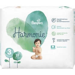 Pampers Couches Harmonie Taille 3 (6-10Kg) x31 (lot de 2 soit 62 couches)