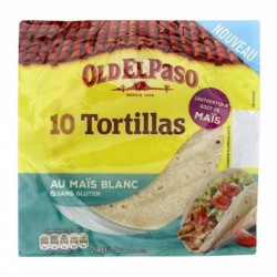 Old El Paso 10 Tortillas au Maïs Blanc Sans Gluten 208g (lot de 4)