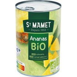 St Mamet Fruits au sirop Ananas Bio 412g