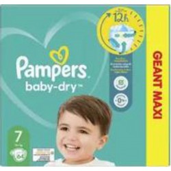 Pampers Couches Baby Dry Géant maxi T7 x64