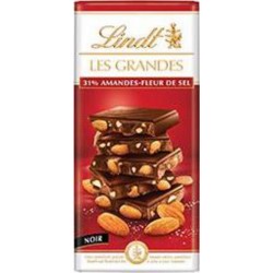 Lindt Tablette de chocolat noir Amandes / Fleur de sel 150g