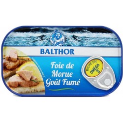 Balthor Foie de morue goût fumé 123g
